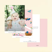 "Disney's Cinderella dressmakers" - Children's Birthday Party Invitations in Peony by Jackie Crawford - Back of Card Options