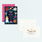 "Disney's Alice In Wonderland Garden" - Children's Birthday Party Invitations in Midnight by Lehan Veenker - Assembled