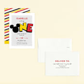 "A Disney Mickey Party" - Children's Birthday Party Invitations in Traditional by Pixel and Hank - Assembled