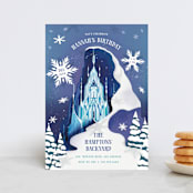 "Elsa's Ice Castle from Disney's Frozen" - Children's Birthday Party Invitations in Majestic by Becky Nimoy - Front