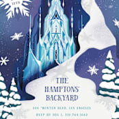 "Elsa's Ice Castle from Disney's Frozen" - Children's Birthday Party Invitations in Majestic by Becky Nimoy - Detail