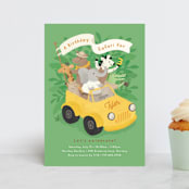 "birthday safari" - Children's Birthday Party Invitations in Grasshopper by Jennifer Wick - Front