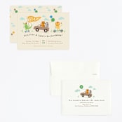 "Let's ride" - Children's Birthday Party Invitations in Crepe by Jennifer Wick - Assembled