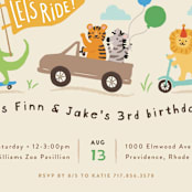 "Let's ride" - Children's Birthday Party Invitations in Crepe by Jennifer Wick - Detail