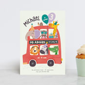 "Come Aboard" - Children's Birthday Party Invitations in Rust by Vera Lim - Front