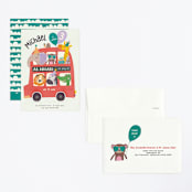 "Come Aboard" - Children's Birthday Party Invitations in Rust by Vera Lim - Assembled