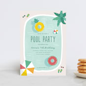"Splish Splash" - Children's Birthday Party Invitations in Pineapple by Annie Holmquist - Front