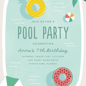 "Splish Splash" - Children's Birthday Party Invitations in Pineapple by Annie Holmquist - Detail