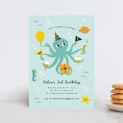 "Underwater fun" - Children's Birthday Party Invitations in Sea by Annie Holmquist - Front