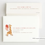 "It's a party" - Children's Birthday Party Invitations in Poppy by Vivian Yiwing - FREE Recipient Addressing