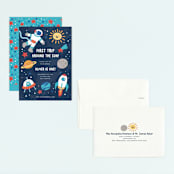 "space age" - Children's Birthday Party Invitations in Midnight by peetie design - Assembled