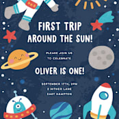 "space age" - Children's Birthday Party Invitations in Midnight by peetie design - Detail