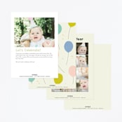 "Happy Elephant" - Children's Birthday Party Invitations in Pebble by Vera Lim - Back of Card Options
