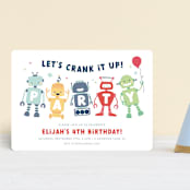"robots" - Children's Birthday Party Invitations in Confetti by peetie design - Front