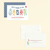 "robots" - Children's Birthday Party Invitations in Confetti by peetie design - Assembled