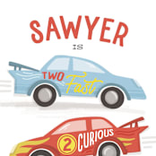 "Two Fast" - Children's Birthday Party Invitations in Racing Red by Jessie Steury - Detail
