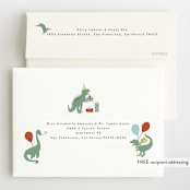 "Dino Party" - Children's Birthday Party Invitations in Sand by Teju Reval - FREE Recipient Addressing