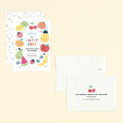 "Fruit Salad" - Children's Birthday Party Invitations in Fruit Punch by peetie design - Assembled