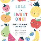 "Fruit Salad" - Children's Birthday Party Invitations in Fruit Punch by peetie design - Detail