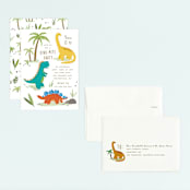 "Dino Zone" - Children's Birthday Party Invitations in Marshmallow by Everett Paper Goods - Assembled