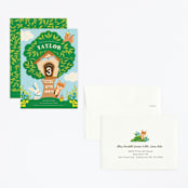 "Woodland Birthday" - Children's Birthday Party Invitations in Sky by Vivian Yiwing - Assembled