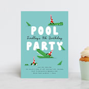 "Pool Party" - Children's Birthday Party Invitations in Fruit Punch by mo kelley - Front