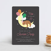 "Slumber Sloth" - Children's Birthday Party Invitations in Midnight by Erica Krystek - Front