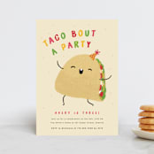 "Taco bout a party" - Children's Birthday Party Invitations in Tortilla by Adelyn T. - Front
