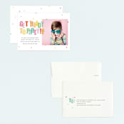 "Get Ready to Party" - Children's Birthday Party Invitations in Sprinkles by Stephanie Hawkes - Assembled