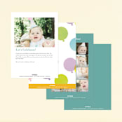 "year" - Children's Birthday Party Invitations in Teal by Lori Wemple - Back of Card Options