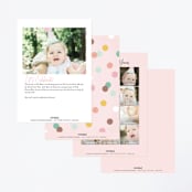 "Confetti Balloon" - Children's Birthday Party Invitations in Peony by Michelle Taylor - Back of Card Options