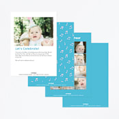 "Karaoke Time" - Children's Birthday Party Invitations in Electric Blue by Lisa McLean - Back of Card Options