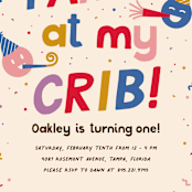 "my crib" - Children's Birthday Party Invitations in Rainbow by Jennifer Lew - Detail