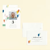 "balloon overlay" - Children's Birthday Party Invitations in Sea by Stephanie Hawkes - Assembled