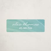 "Watercolor" - Custom Name Labels in Ocean by Liz Conley - Front