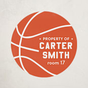 "Slam Dunk" - Custom Name Labels in Carrot by Kelsey Cashman - Front