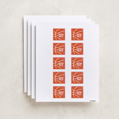 "Slam Dunk" - Custom Name Labels in Carrot by Kelsey Cashman - Full Sheet