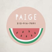 "Watermelon" - Custom Name Labels in Cherry Blossom by peetie design - Front