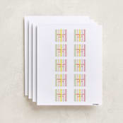 "Bright Stripes" - Custom Name Labels in Candy by Baumbirdy - Full Sheet