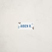 "Ballgame" - Custom Name Labels in Indigo by Jessie Steury - Front