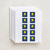 "Emoji Party" - Custom Name Labels in Navy by Baumbirdy - Full Sheet