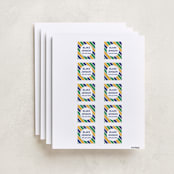 "Preppy Stripe" - Custom Name Labels in Seaweed by Jessica Ogden - Full Sheet