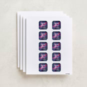 "Stellar" - Custom Name Labels in Magenta by Angela Garrick - Full Sheet