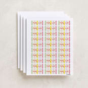 "Bright Stripes" - Custom Name Labels in Candy by Baumbirdy - Full Sheet
