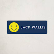 "Emoji Party" - Custom Name Labels in Navy by Baumbirdy - Front