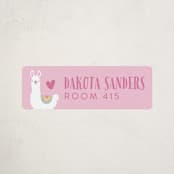 "Llama Fun" - Custom Name Labels in Candy by Karidy Walker - Front