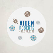 "Ballgame" - Custom Name Labels in Indigo by Jessie Steury - Front