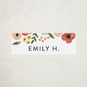 "Watercolor Flowers" - Custom Name Labels in Ruby by Haley McCoy - Front