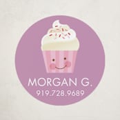 "cupcake" - Custom Name Labels in Orchid by Jessica Ogden - Front