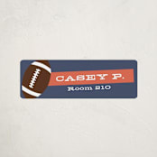 "Hey Sporty" - Custom Name Labels in Navy by Abby Munn - Front